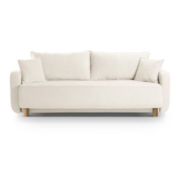 Canapea crem extensibilă, cu spațiu de depozitare 231 cm Elen – Micadoni
