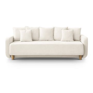 Canapea crem extensibilă, cu spațiu de depozitare 231 cm Elen – Micadoni