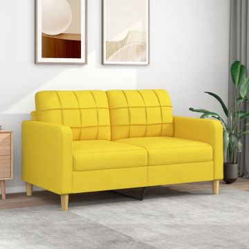 Canapea cu 2 locuri, galben deschis, 140 cm, material textil