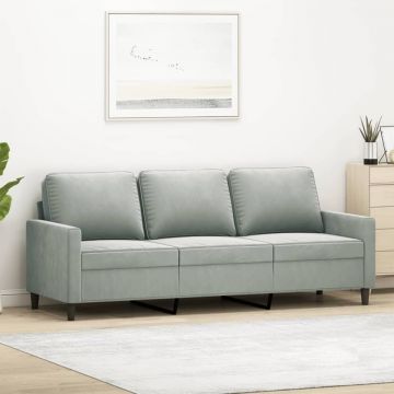 Canapea cu 3 locuri, gri deschis, material 180CM catifea
