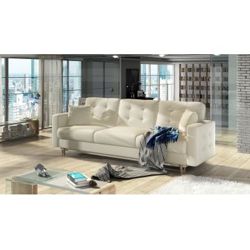Canapea extensibila 3 locuri ELTAP, Ask08, Asgard, 233x92x93 cm, lemn/poliester, bej