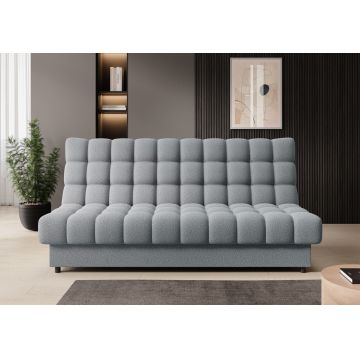 Canapea extensibila 3 locuri ELTAP, Clareta, 197x95x96 cm, lemn/poliester, gri deschis