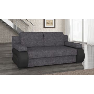 Canapea extensibila 3 locuri ELTAP, Laura, 202x79x84 cm, lemn/poliester, gri inchis/negru