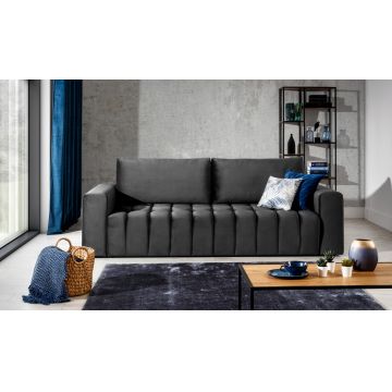 Canapea extensibila 3 locuri ELTAP, Laz07, Lazaro, 247x97x92 cm, lemn/poliester, gri inchis