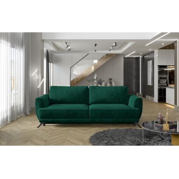 Canapea extensibila 3 locuri ELTAP, Meg08, Megis, 242x95x90 cm, lemn/poliester, verde inchis