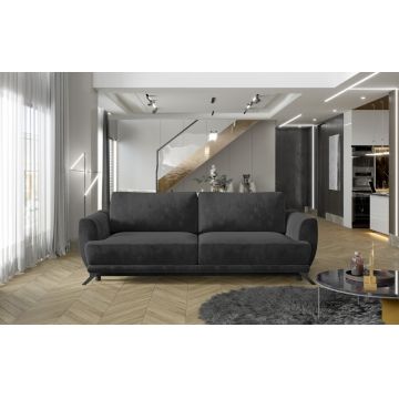 Canapea extensibila 3 locuri ELTAP, Meg20, Megis, 242x95x90 cm, lemn/poliester, gri inchis