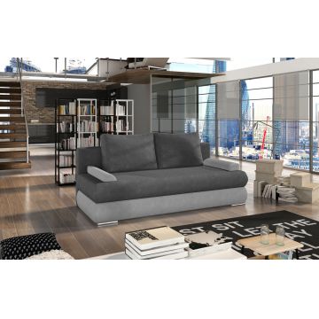 Canapea extensibila 3 locuri ELTAP, Milo, 213x95x90 cm, lemn/poliester, gri inchis/gri