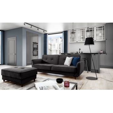 Canapea extensibila 3 locuri ELTAP, SO-BEL-05LO, Bellis, 220x90x83 cm, lemn/poliester, gri inchis