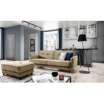 Canapea extensibila 3 locuri ELTAP, SO-BEL-09MO, Bellis, 220x90x83 cm, lemn/poliester, maro deschis