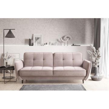 Canapea extensibila 3 locuri ELTAP, SO-BEL-101GO, Bellis, 220x90x83 cm, lemn/poliester, roz deschis