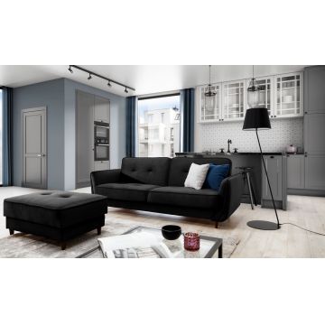 Canapea extensibila 3 locuri ELTAP, SO-BEL-10LO, Bellis, 220x90x83 cm, lemn/poliester, negru