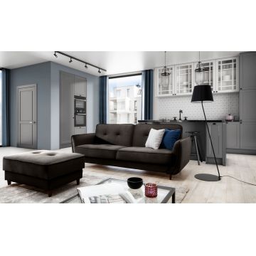 Canapea extensibila 3 locuri ELTAP, SO-BEL-22NU, Bellis, 220x90x83 cm, lemn/poliester, maro inchis