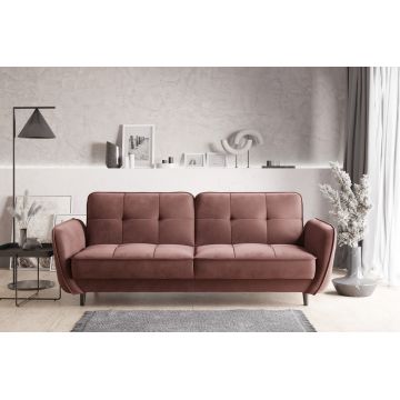 Canapea extensibila 3 locuri ELTAP, SO-BEL-24LU, Bellis, 220x90x83 cm, lemn/poliester, roz