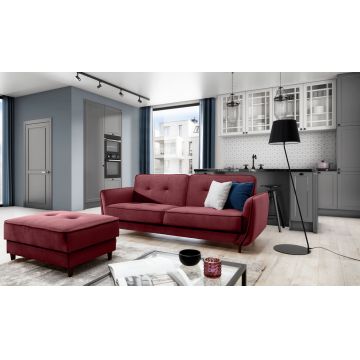 Canapea extensibila 3 locuri ELTAP, SO-BEL-25LO, Bellis, 220x90x83 cm, lemn/poliester, burgundy