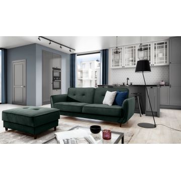 Canapea extensibila 3 locuri ELTAP, SO-BEL-38RIV, Bellis, 220x90x83 cm, lemn/poliester, verde inchis