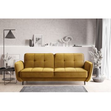 Canapea extensibila 3 locuri ELTAP, SO-BEL-45LO, Bellis, 220x90x83 cm, lemn/poliester, mustar