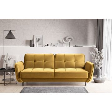 Canapea extensibila 3 locuri ELTAP, SO-BEL-45NU, Bellis, 220x90x83 cm, lemn/poliester, galben
