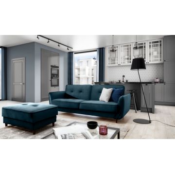Canapea extensibila 3 locuri ELTAP, SO-BEL-77MO, Bellis, 220x90x83 cm, lemn/poliester, albastru