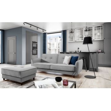 Canapea extensibila 3 locuri ELTAP, SO-BEL-84MO, Bellis, 220x90x83 cm, lemn/poliester, gri deschis