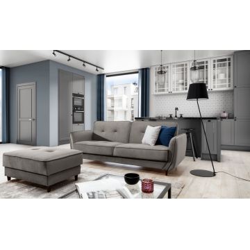 Canapea extensibila 3 locuri ELTAP, SO-BEL-91RIV, Bellis, 220x90x83 cm, lemn/poliester, gri deschis