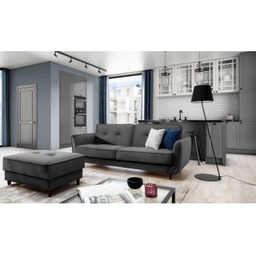 Canapea extensibila 3 locuri ELTAP, SO-BEL-97MO, Bellis, 220x90x83 cm, lemn/poliester, gri inchis