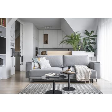Canapea extensibila 4 locuri ELTAP, SO-DAL-04VE, Dalia, 248x84x95 cm, lemn/poliester, gri deschis