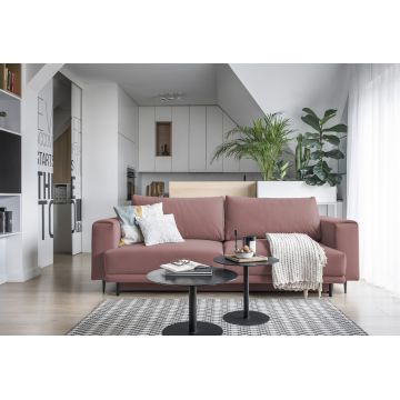 Canapea extensibila 4 locuri ELTAP, SO-DAL-24VE, Dalia, 248x84x95 cm, lemn/poliester, roz