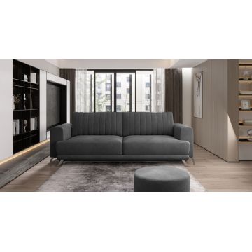Canapea extensibila 4 locuri ELTAP, SO-ELI-06NU, Elise, 250x95x90 cm, lemn/poliester, gri inchis