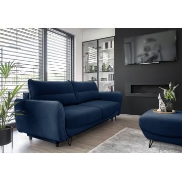 Canapea extensibila 4 locuri ELTAP, SO-SIL-40VE, Silva, 236x95x90 cm, lemn/poliester, albastru inchis