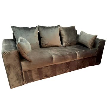 Canapea Fixa Nicosia, 215x83x85cm, 3 locuri, Velutto 19 Graphite Glasspandoor