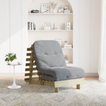 Canapea futon cu saltea, 70x206x11 cm, lemn de pin tratat
