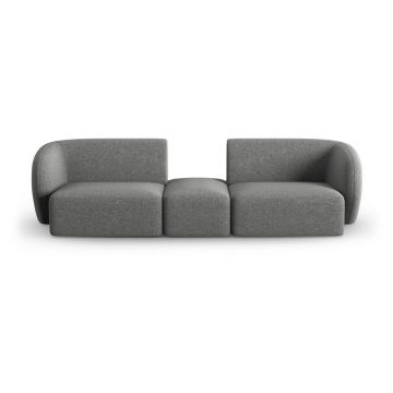 Canapea gri cu tapițerie din chenille 246 cm Paolo – Milo Casa