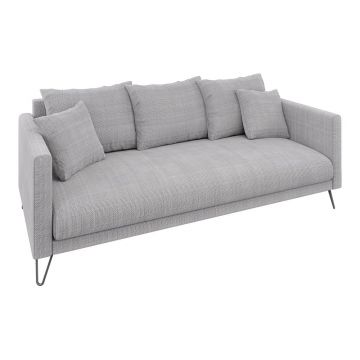 Canapea gri deschis cu tapițerie din chenille 200 cm Freya – Ropez