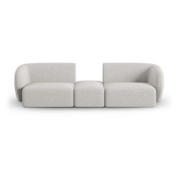 Canapea gri deschis cu tapițerie din chenille 246 cm Paolo – Milo Casa