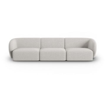Canapea gri deschis cu tapițerie din chenille 266 cm Paolo – Milo Casa
