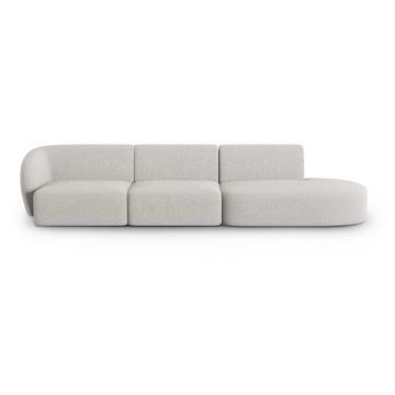 Canapea gri deschis cu tapițerie din chenille cu colț pe partea stângă 311 cm Paolo – Milo Casa