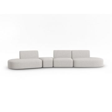 Canapea gri deschis cu tapițerie din chenille cu colț pe partea stângă 428 cm Paolo – Milo Casa