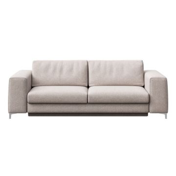 Canapea gri deschis extensibilă cu tapițerie din țesătură bouclé 256 cm Rene – Rodier
