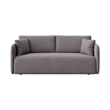 Canapea gri extensibilă cu tapițerie din catifea 220 cm Chaum – Rodier