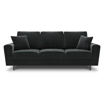 Canapea gri închis extensibilă, cu spațiu de depozitare cu tapițerie din catifea 235 cm Kyoto – Cosmopolitan Design