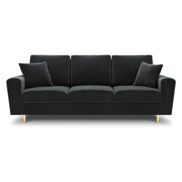 Canapea gri închis extensibilă, cu spațiu de depozitare cu tapițerie din catifea 235 cm Kyoto – Cosmopolitan Design