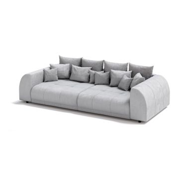 Canapea gri închis extensibilă cu tapițerie din catifea reiată 310 cm Vanessa – Ropez