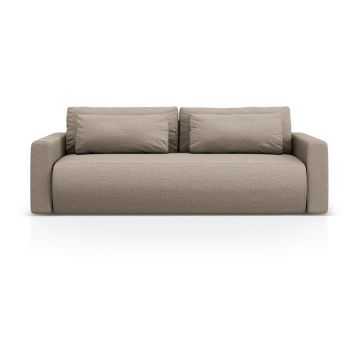 Canapea maro deschis extensibilă, cu spațiu de depozitare 238 cm Belfast – Cosmopolitan Design