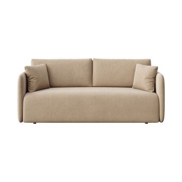 Canapea maro deschis extensibilă cu tapițerie din catifea 220 cm Chaum – Rodier