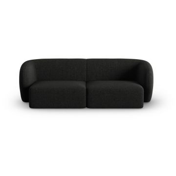 Canapea neagră cu tapițerie din chenille 188 cm Paolo – Milo Casa
