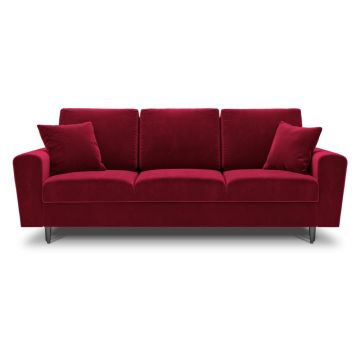 Canapea roșie extensibilă, cu spațiu de depozitare cu tapițerie din catifea 235 cm Kyoto – Cosmopolitan Design
