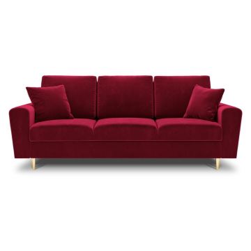 Canapea roșie extensibilă, cu spațiu de depozitare cu tapițerie din catifea 235 cm Kyoto – Cosmopolitan Design