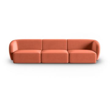 Canapea roz cu tapițerie din catifea 266 cm Paolo – Milo Casa