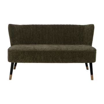 Canapea verde cu tapițerie din chenille 134 cm Glam – Ixia