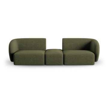 Canapea verde cu tapițerie din chenille 246 cm Paolo – Milo Casa